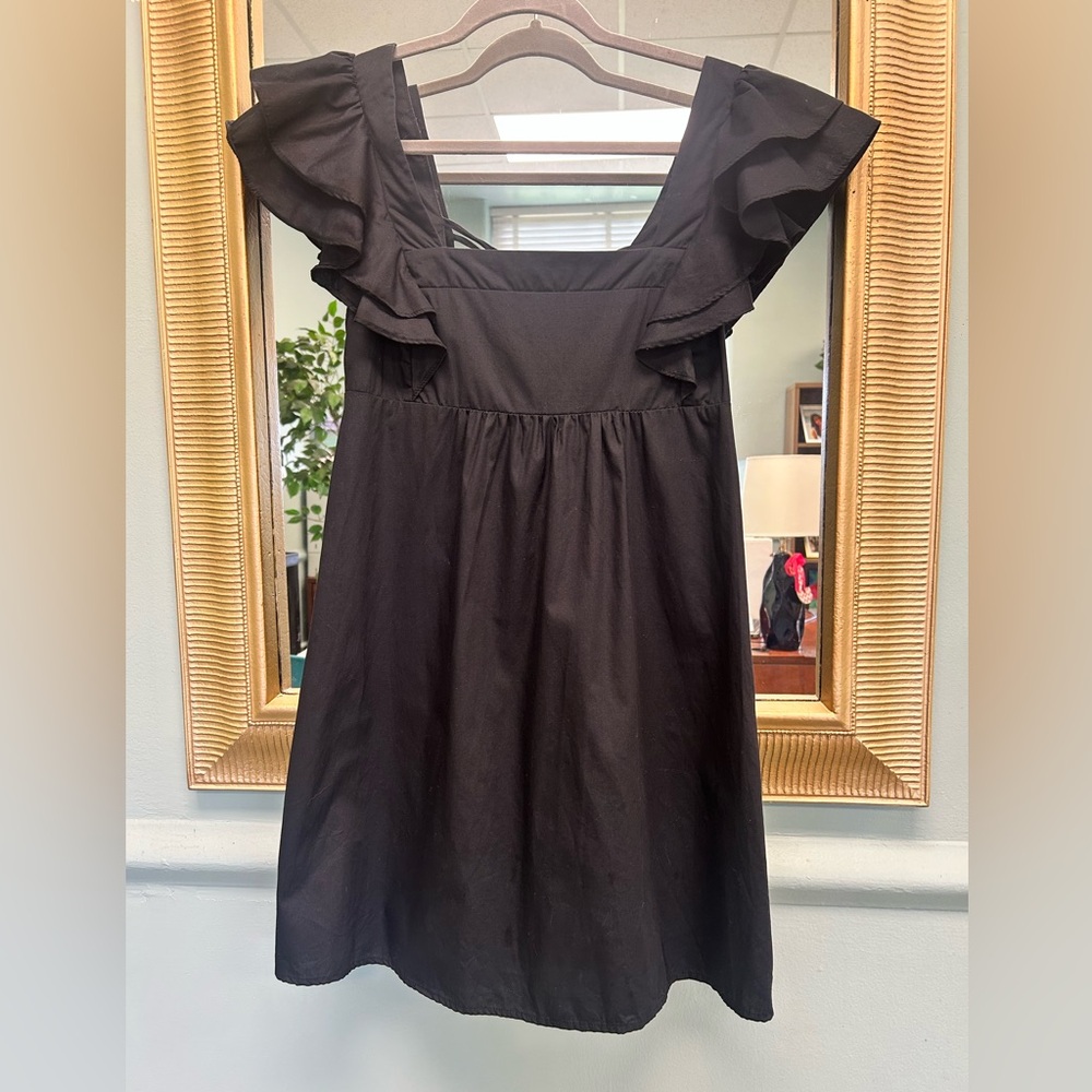 Forever 21 Black Ruffle Mini Dress